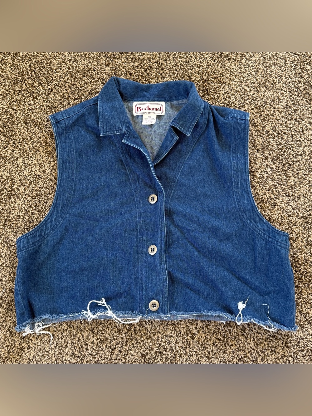 Vintage Bechamel Cropped Denim Vest